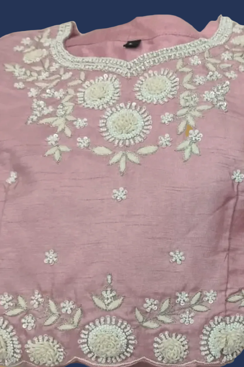 Lavender Mauve Ready-to-Wear Saree with Embellished Blouse and Belt