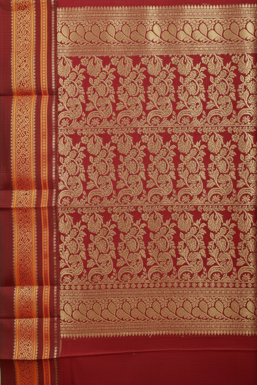 Maroon pallu matching mannequin