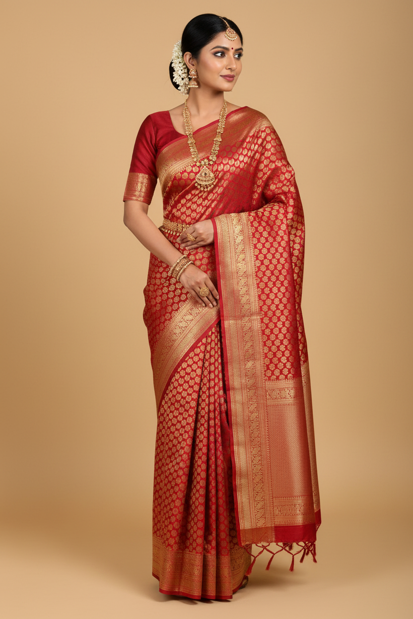 Red Pure Kanjeevaram Silk Saree