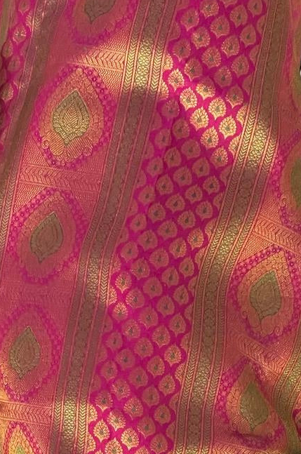 Magenta & Gold Pure Kanjeevaram Brocade Silk Saree