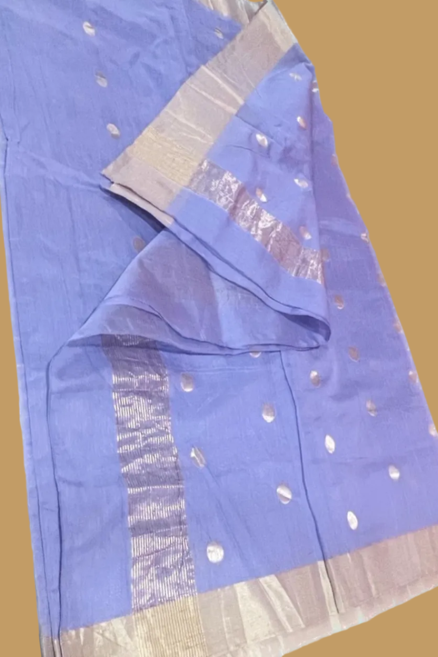 Lavender Pure Chanderi Silk Saree