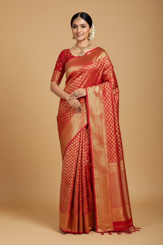 Red Pure Kanjeevaram Silk Saree