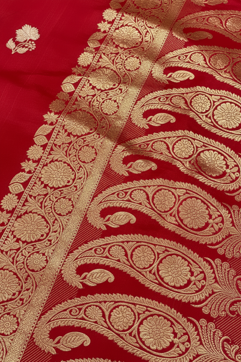Red Pure Banarasi Katan Silk Saree
