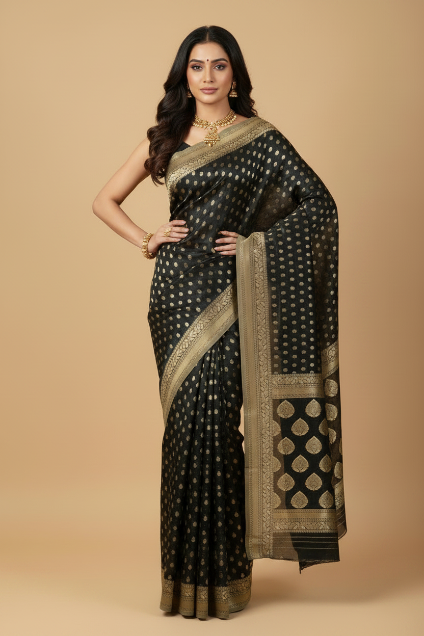 Black Banarasi Georgette Saree