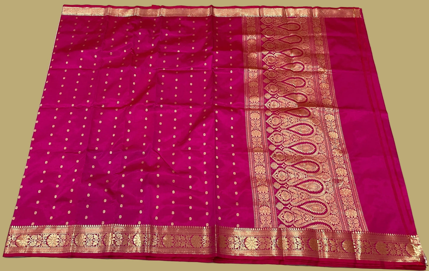 Magenta Pink Pure Banarasi Silk Saree