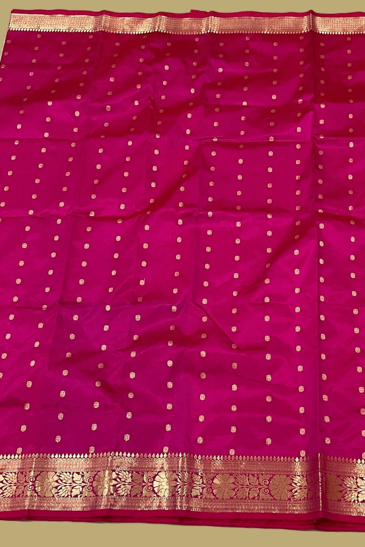 Magenta Pink Pure Banarasi Silk Saree