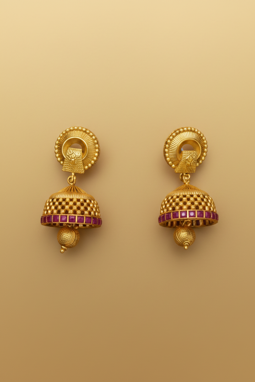 Long Chandan Haar Necklace and Jhumkas Set