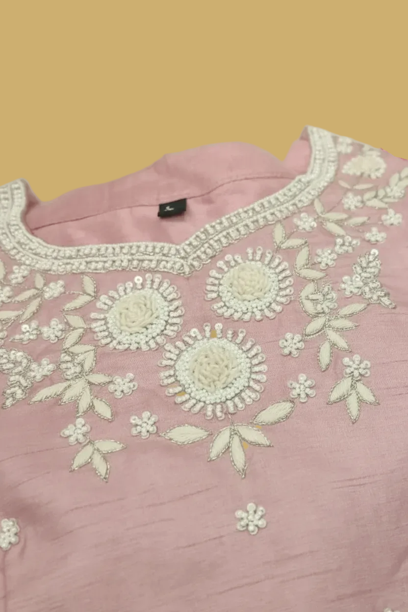 Lavender Mauve Ready-to-Wear Saree with Embellished Blouse and Belt