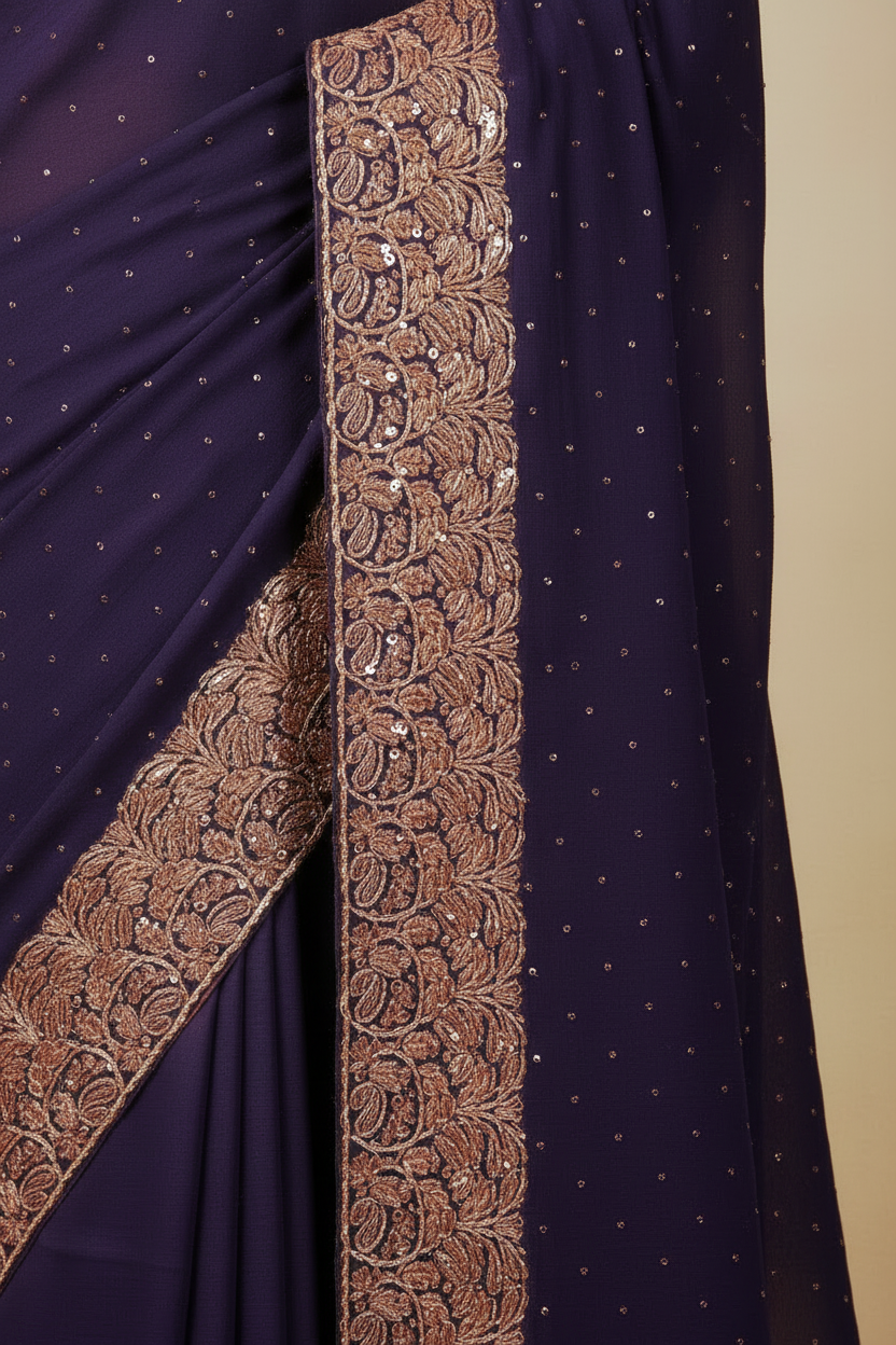 Copper embroidered border detail
