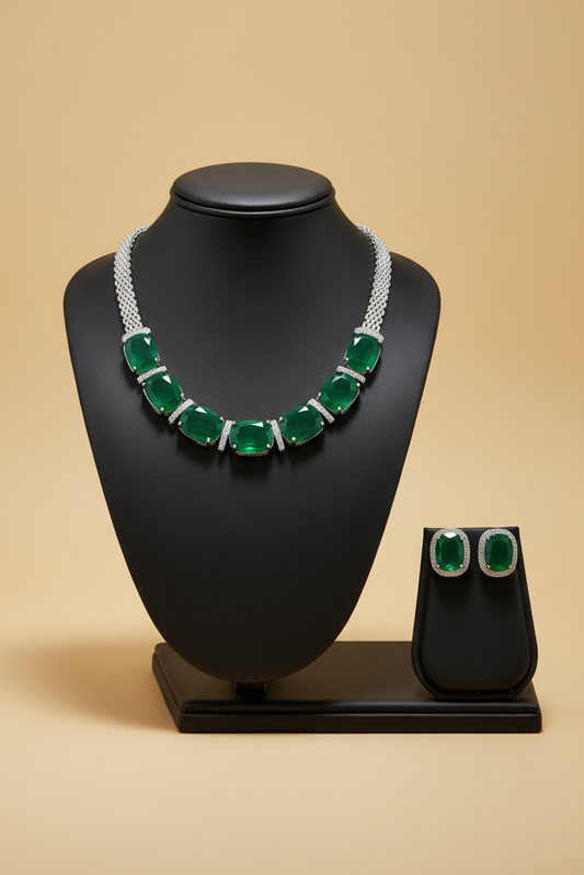 Floral Diamond Necklace Set