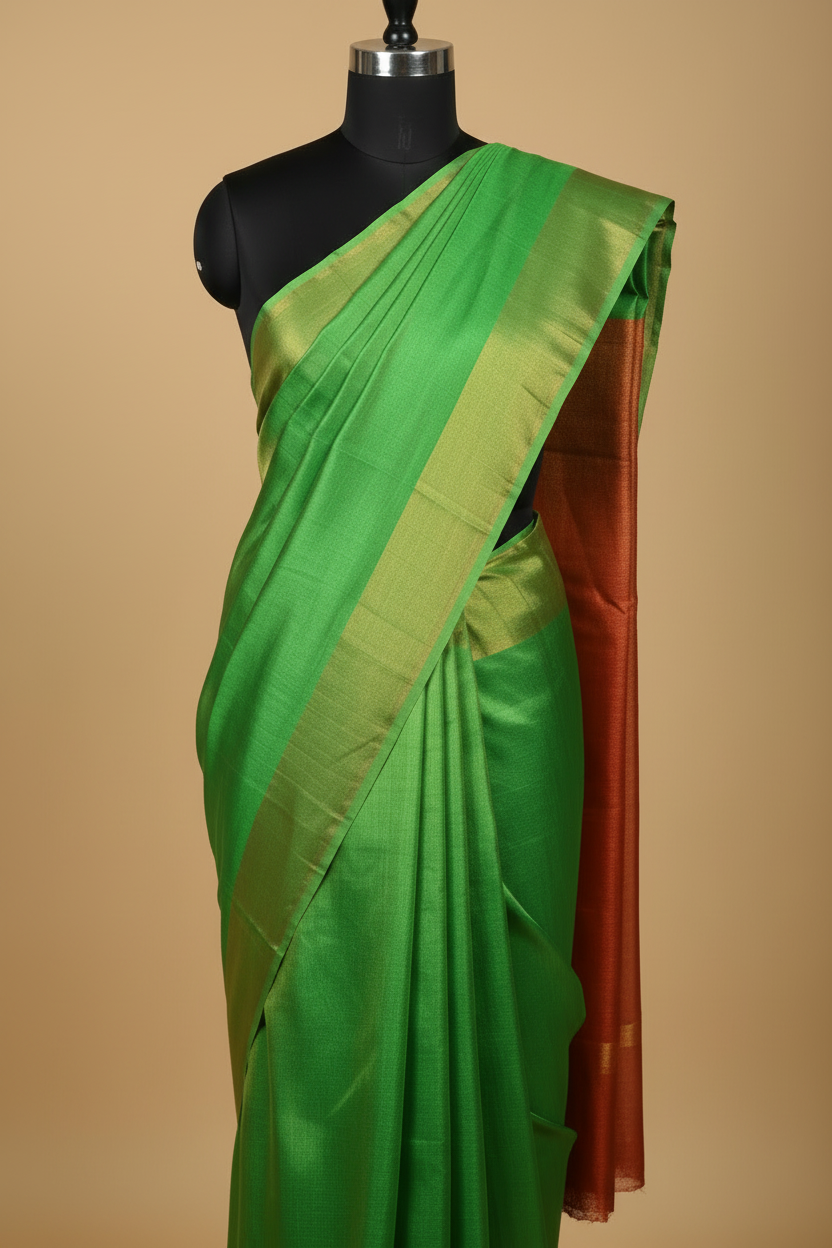 Green Uppada Mid-Section Close-up