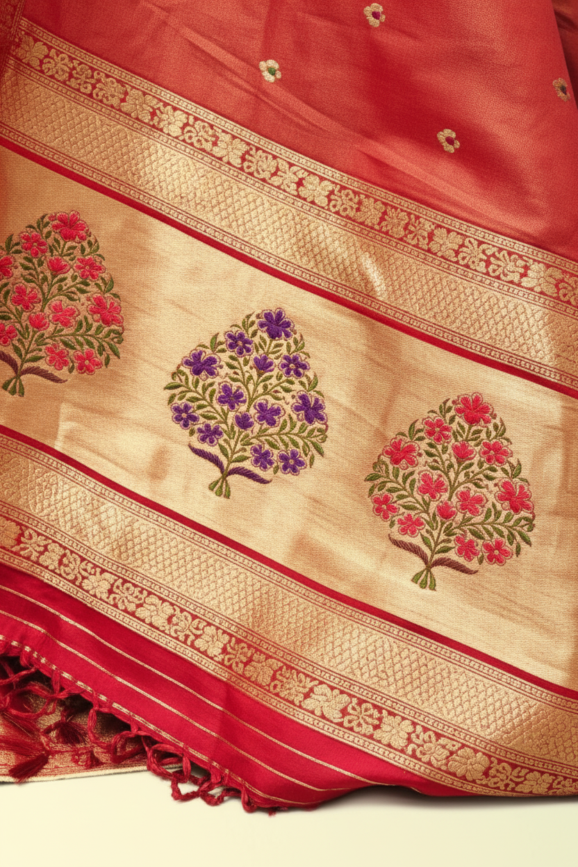 Meenakari border close-up