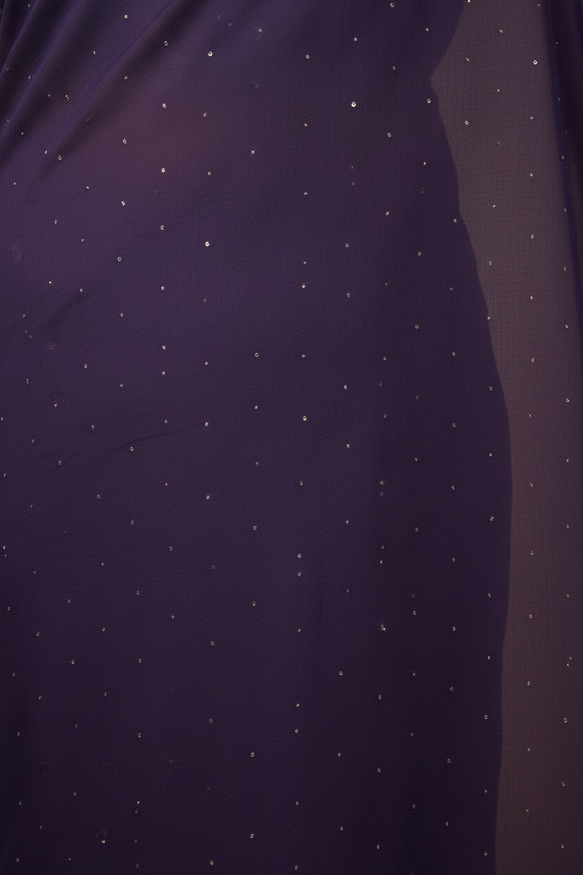 Purple georgette with crystal work