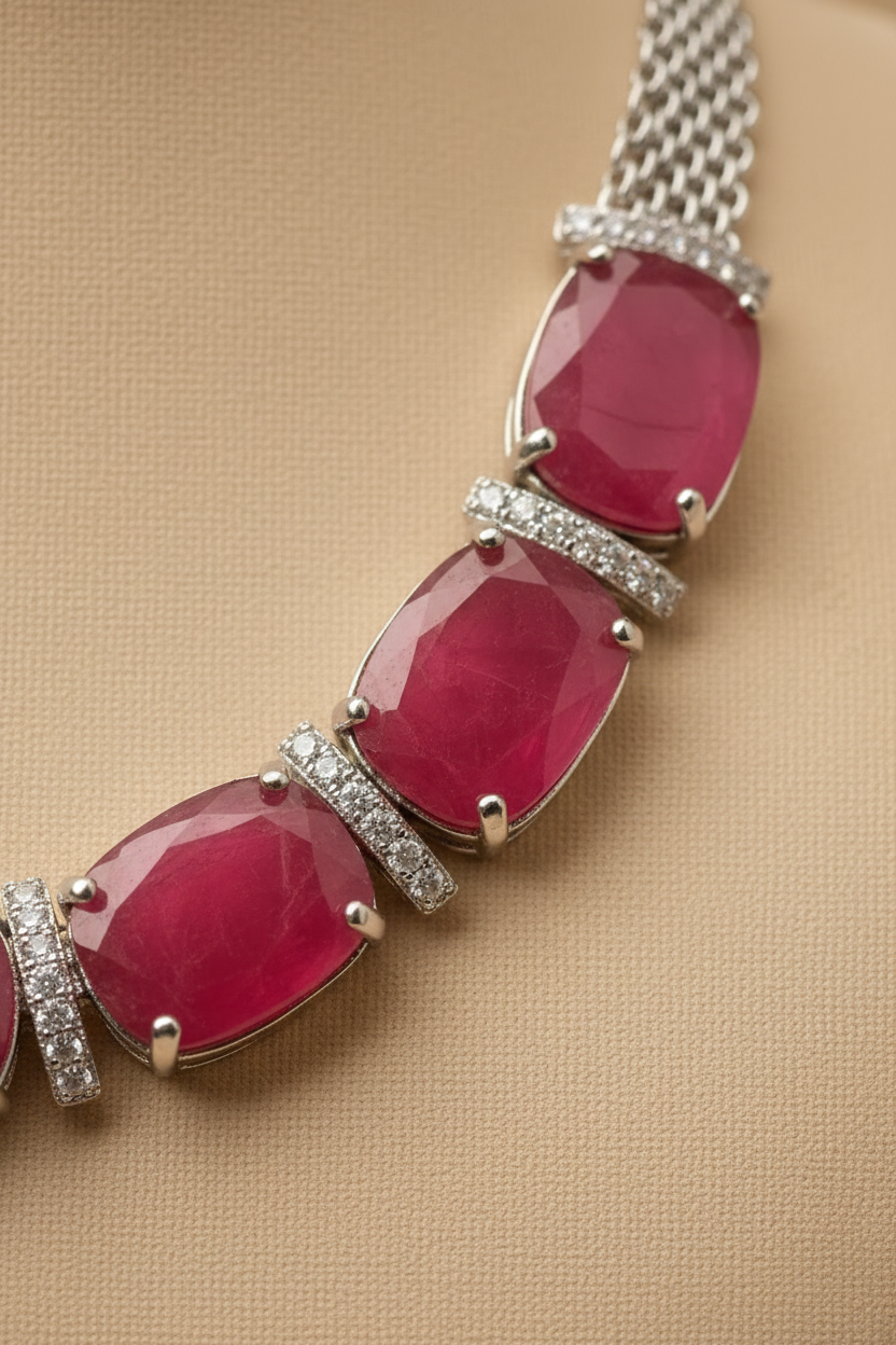 Ruby-Red Necklace Closeup
