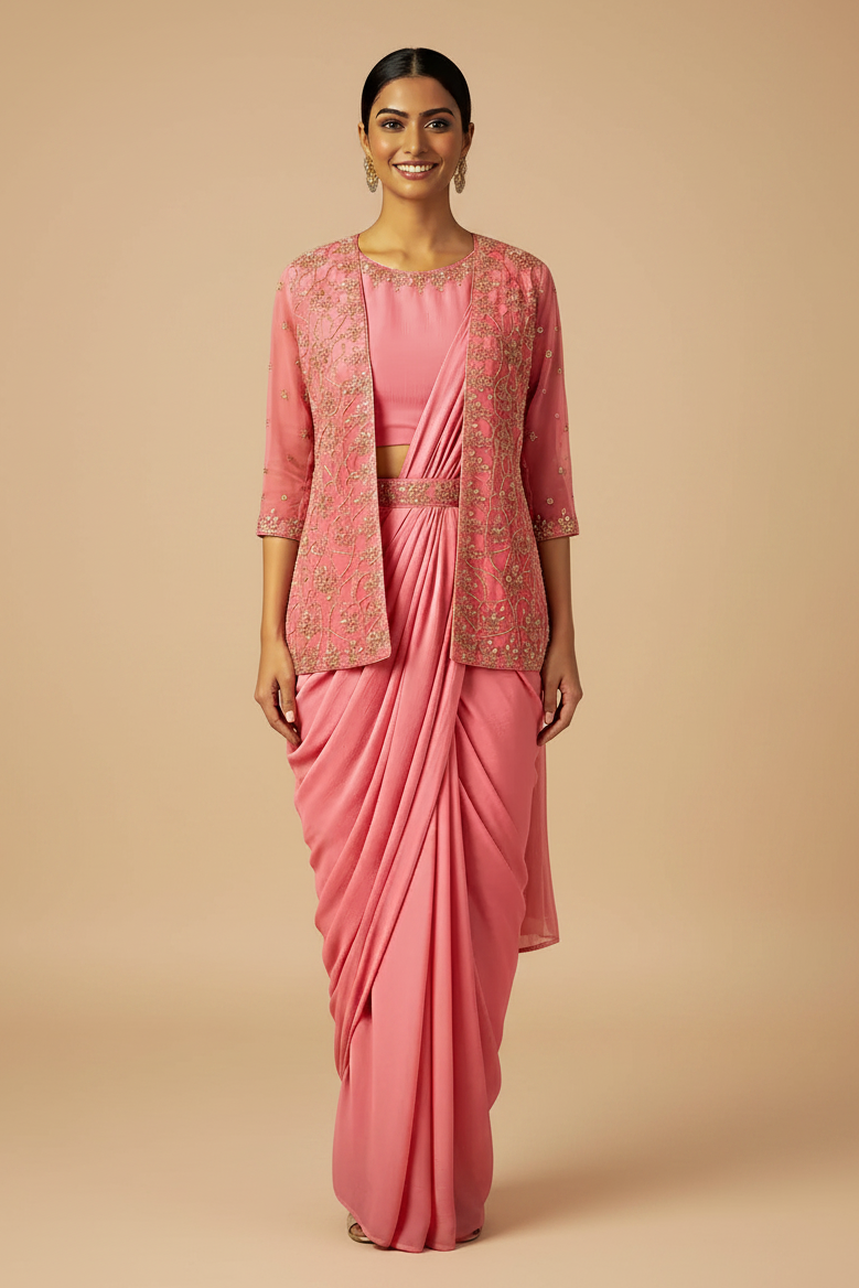 Second Model with Beige Background