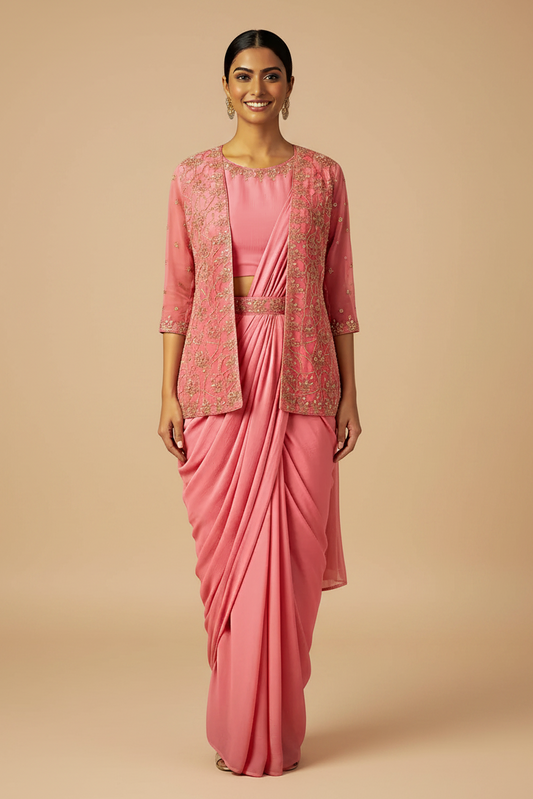 Second Model with Beige Background