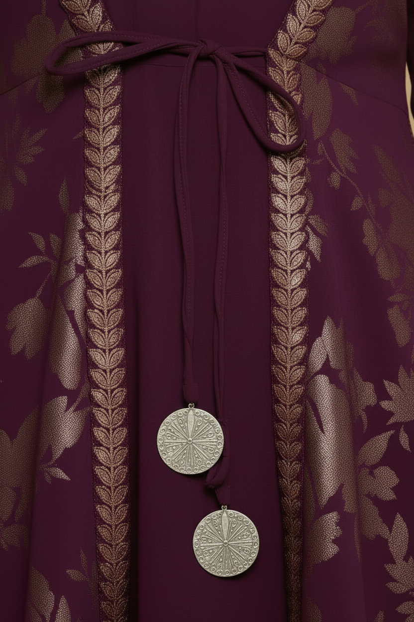 Two silver tassels close-up