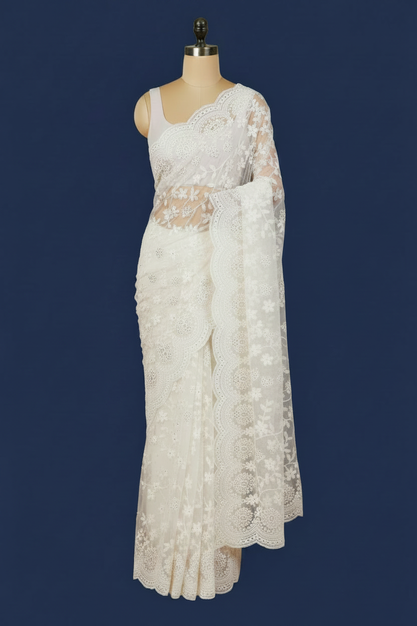 White Net Stonework — No Hand Visible
